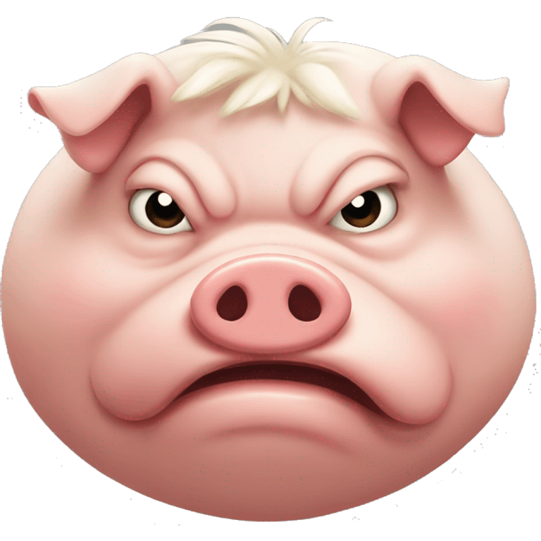 super fat angry pig head emoji