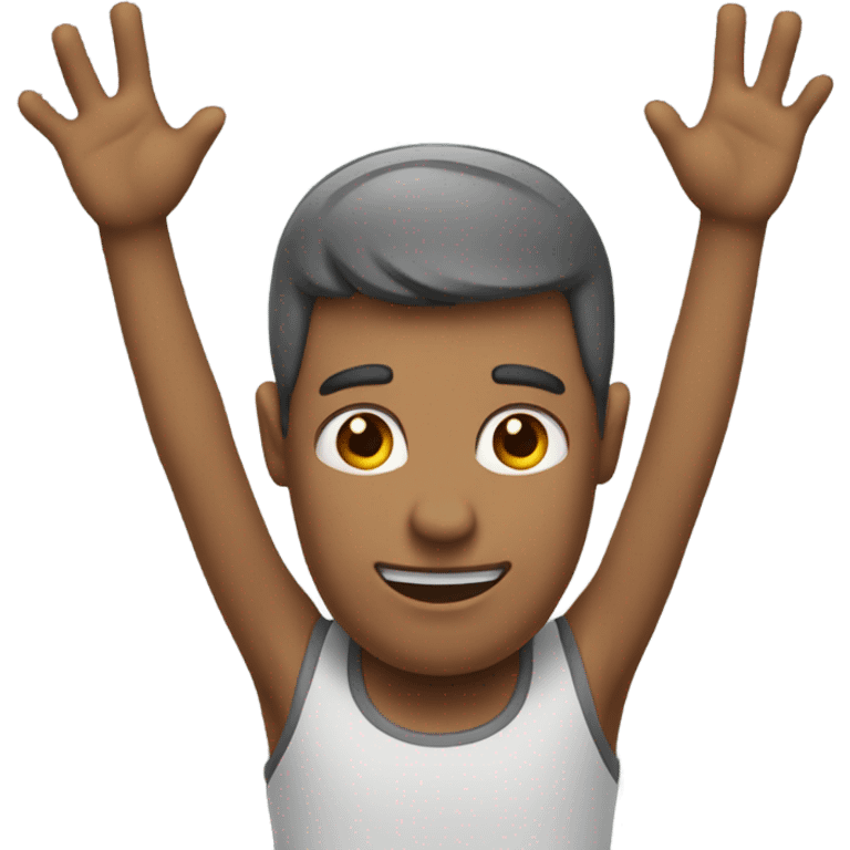 Man wearing holding hands up  emoji