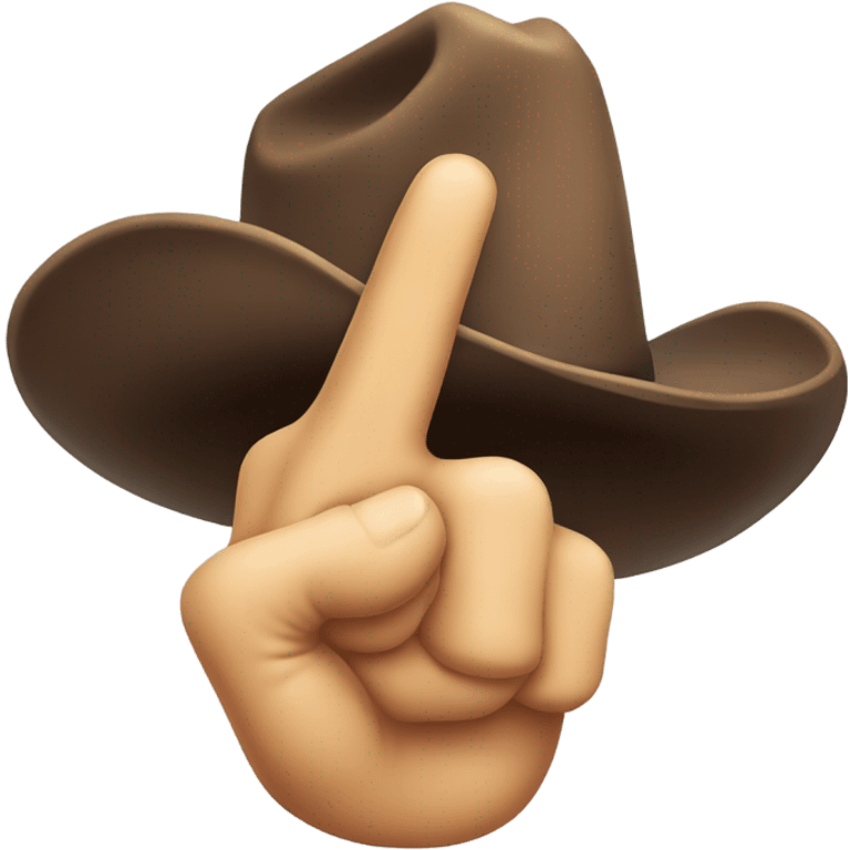 Middle finger with cowboy hat emoji