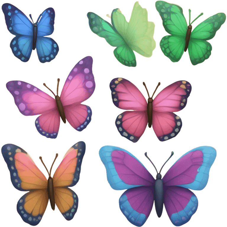 Varias mariposas pequeñas  emoji