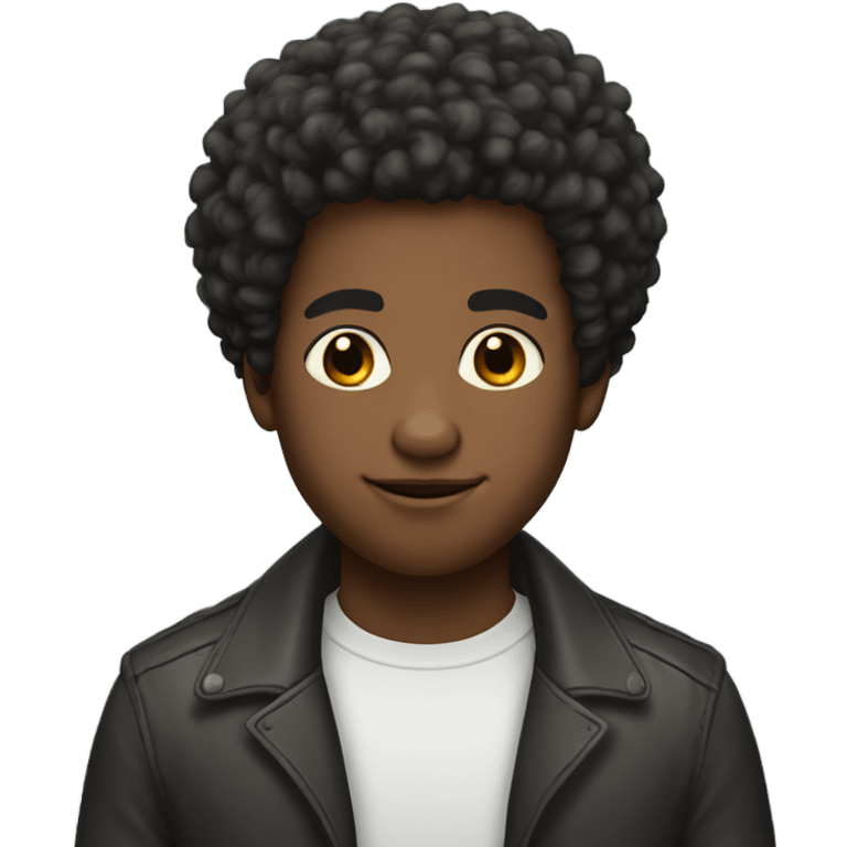 handsome black boy with Afro haircut with beard emoji