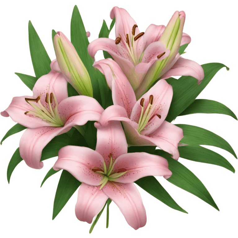 Pink lily bouquet  emoji