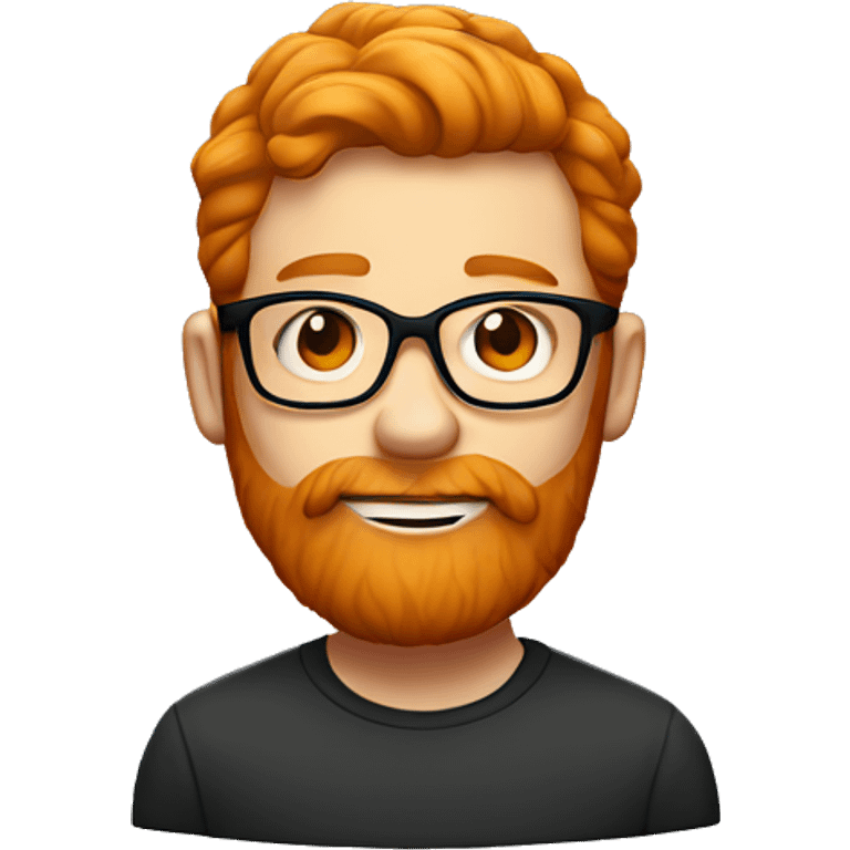 bright ginger man with beard with glasses emoji