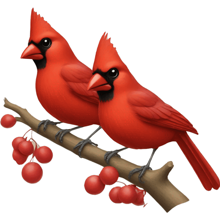 two cardinal birds emoji