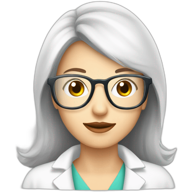 Pharmacist women white skin glasses and test tube emoji