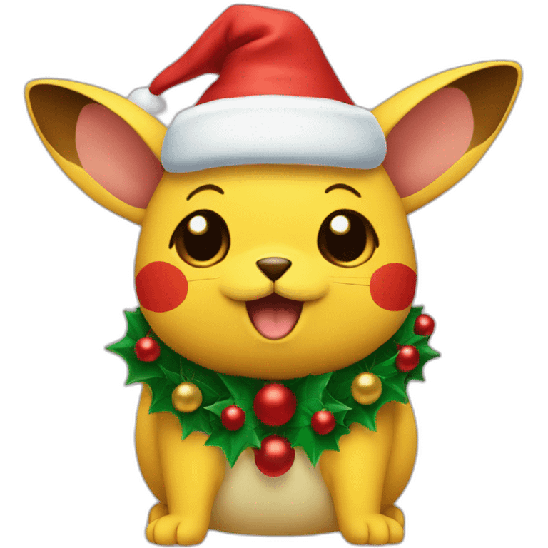 puikachu with a christmas hat emoji