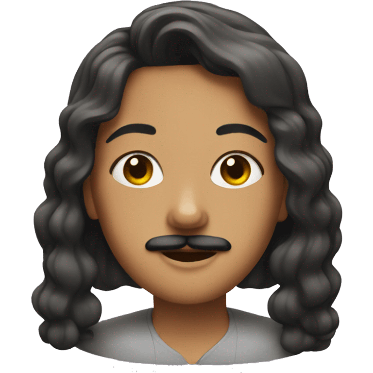 Rachel with a mustache  emoji