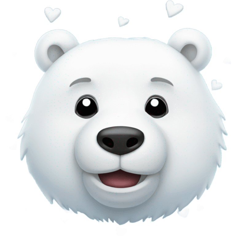 ice bear with hearts emoji