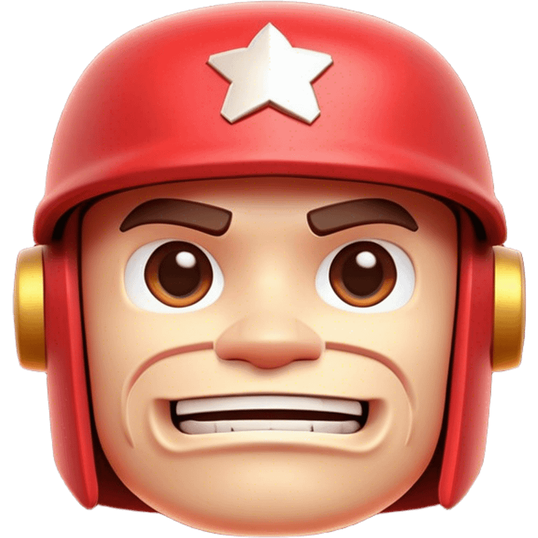 Clash of Clans aesthetic: Cinematic Playful Virtual Boy Portrait Emoji, rendered in a 3D vector-style similar to standard emojis with minimal shading and bold, simplified shapes. A compact, distinct form with signature details, softly glowing with a nostalgic gaming charm. Simplified yet unmistakably iconic, highly detailed and consistent, glowing with a soft radiance and high shine. Stylized with a touch of retro gaming magic and a soft glowing outline, capturing the essence of a beloved gaming relic with a friendly, playful manner! emoji