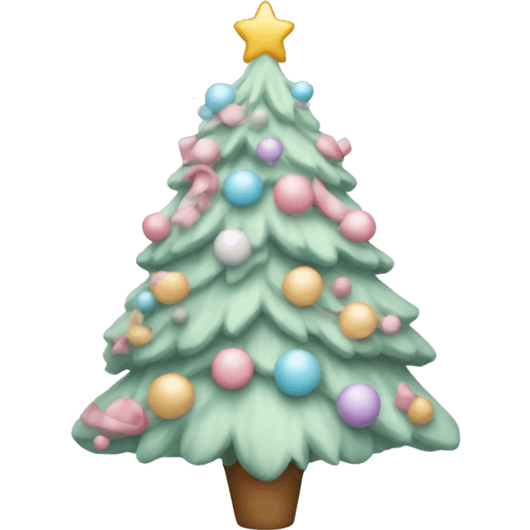 Pastel Christmas tree emoji