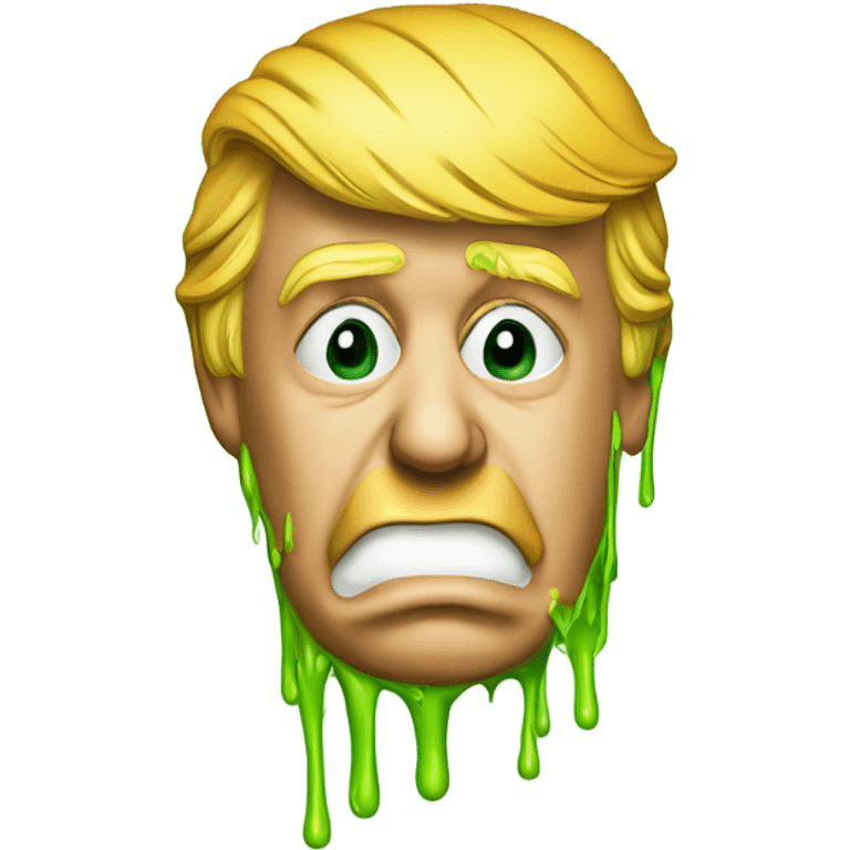 donald trump covered in nikolodean slime in the nose emoji