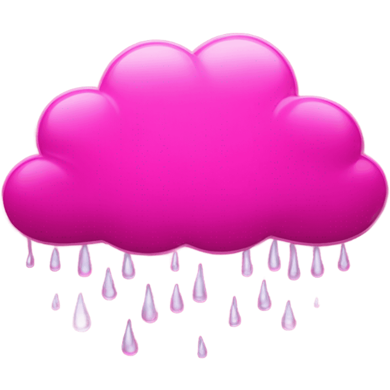 Hot pink cloud with rain  emoji