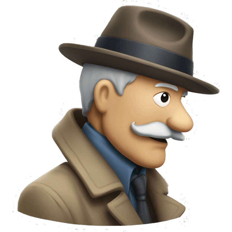 old man detective bent over with a mustache a hat and an old coat  emoji