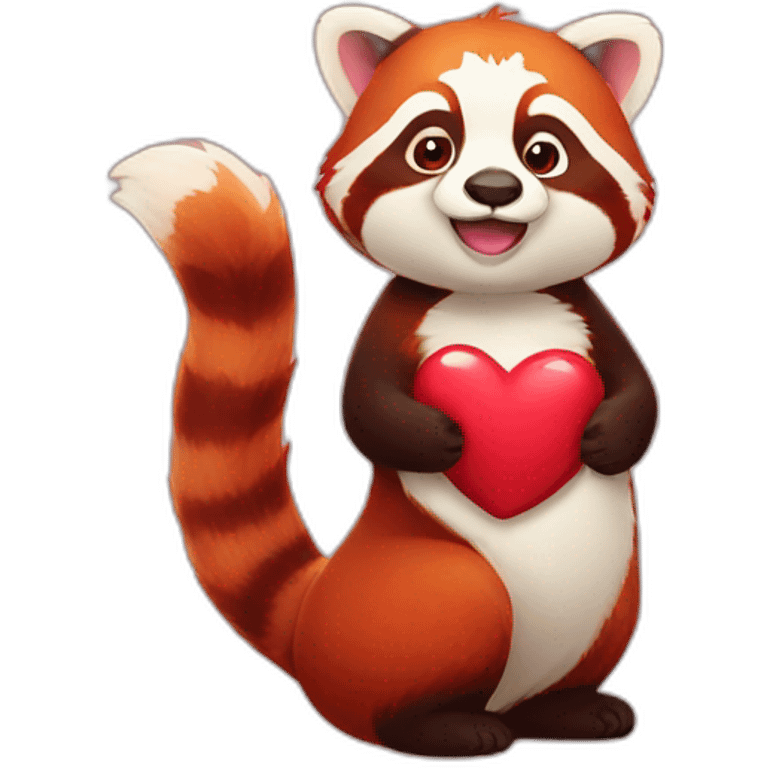 Red Panda heart emoji