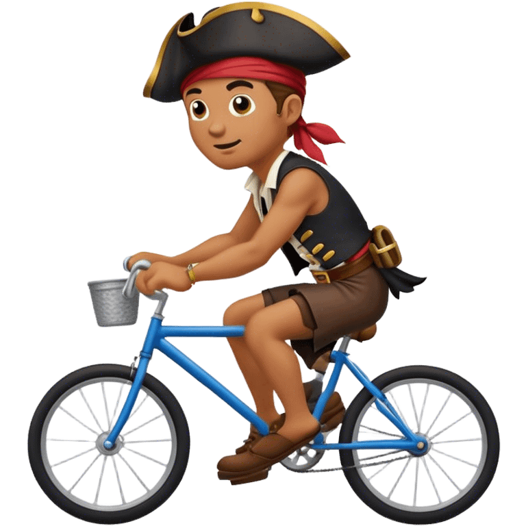 A pirate riding a bike emoji