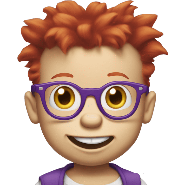 rugrats spike Redhead baby with purple glasses emoji