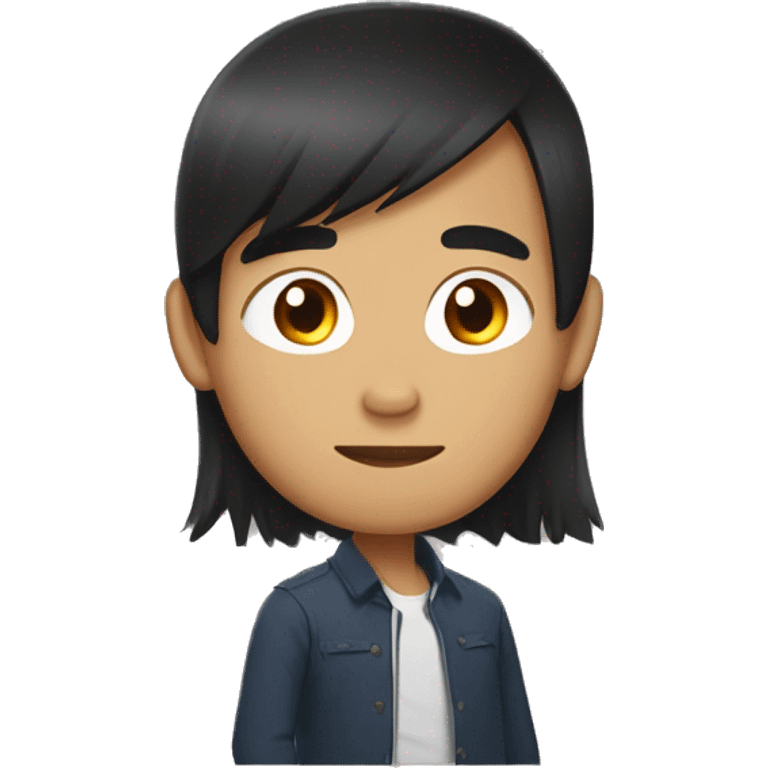 phillipino young man with long long straight black hair emoji