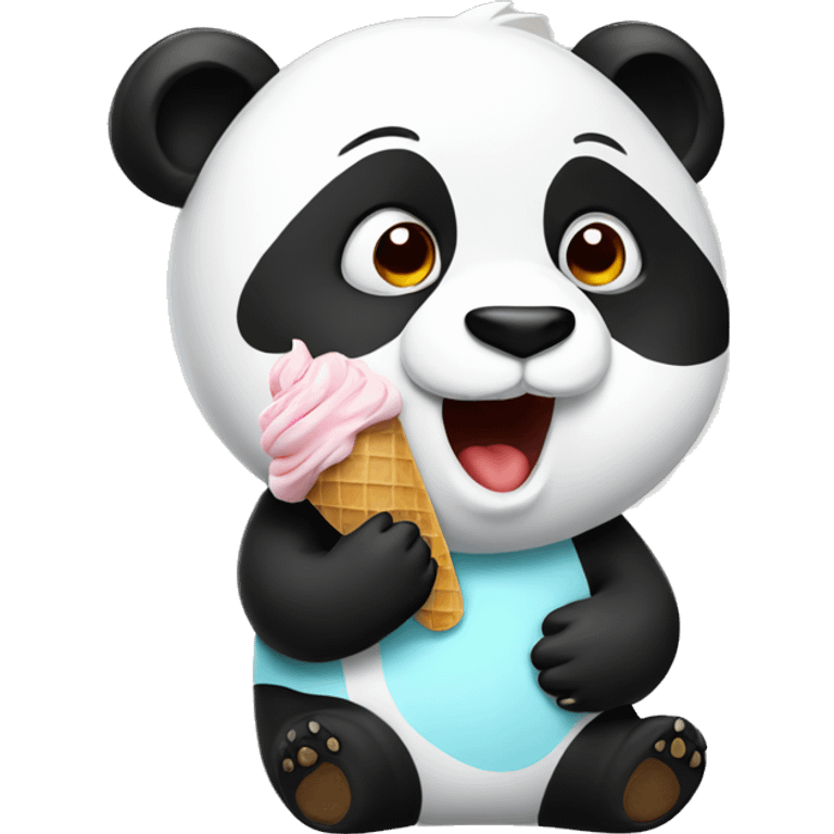 Panda eating ice cream emoji