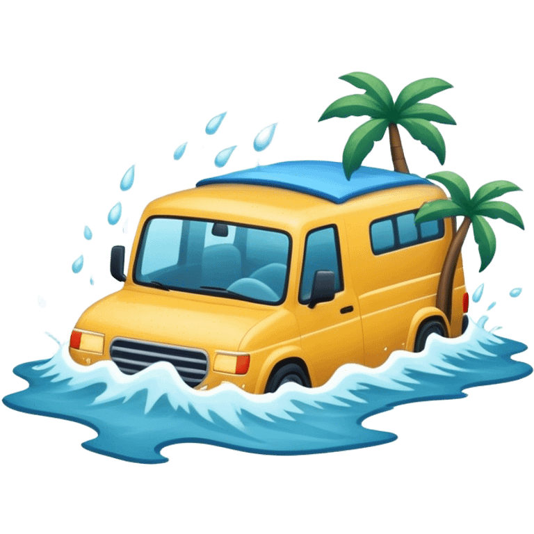 A flood with rushing water and submerged surroundings emoji