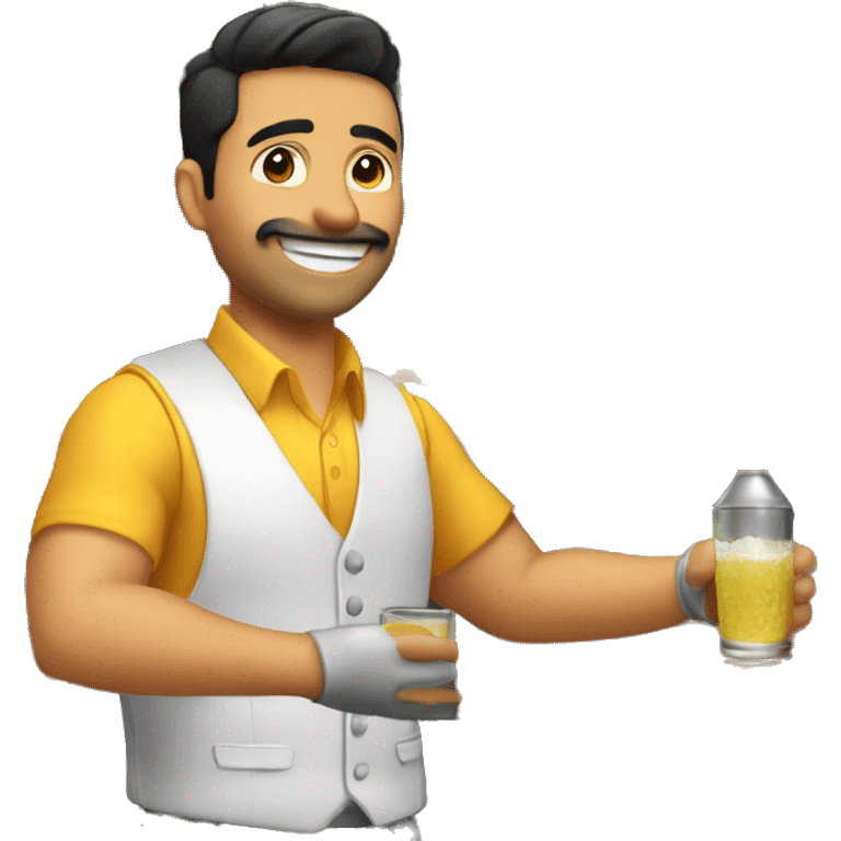 Bartender haciendo trucos con una copa emoji