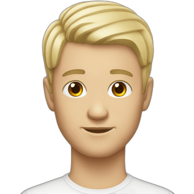 white male with a 2 block middle part haircut emoji