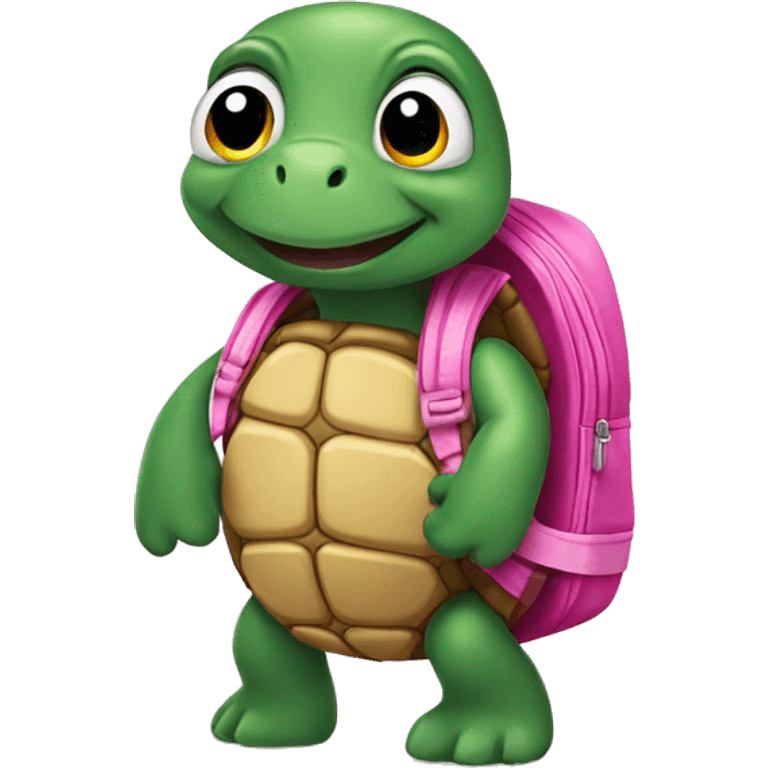 turtle with pink backpack emoji