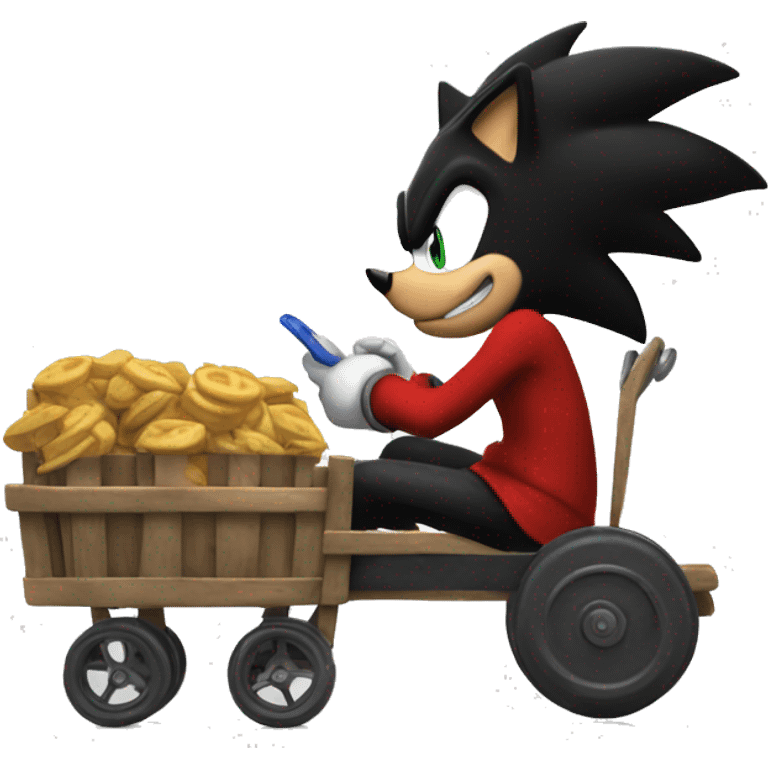 shadow the hedgehog hitting a cart emoji