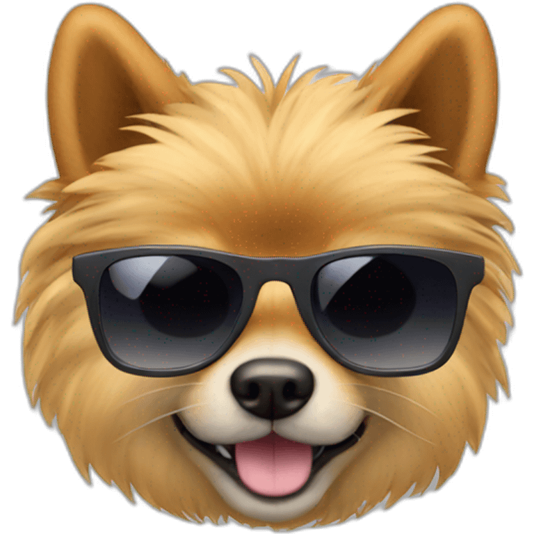 zwergspitz with sunglasses emoji