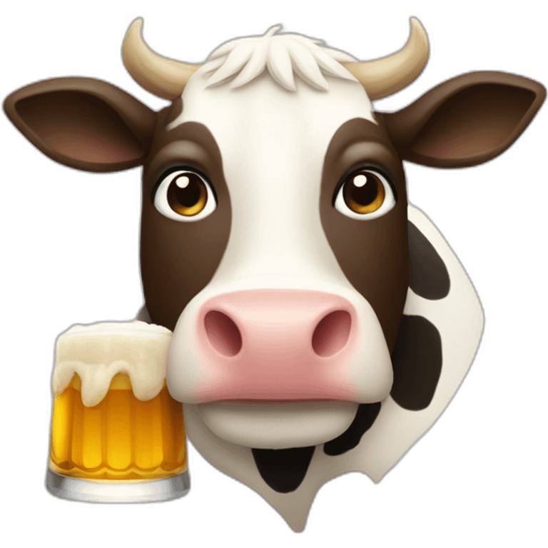 Vache qui bois une bierre emoji