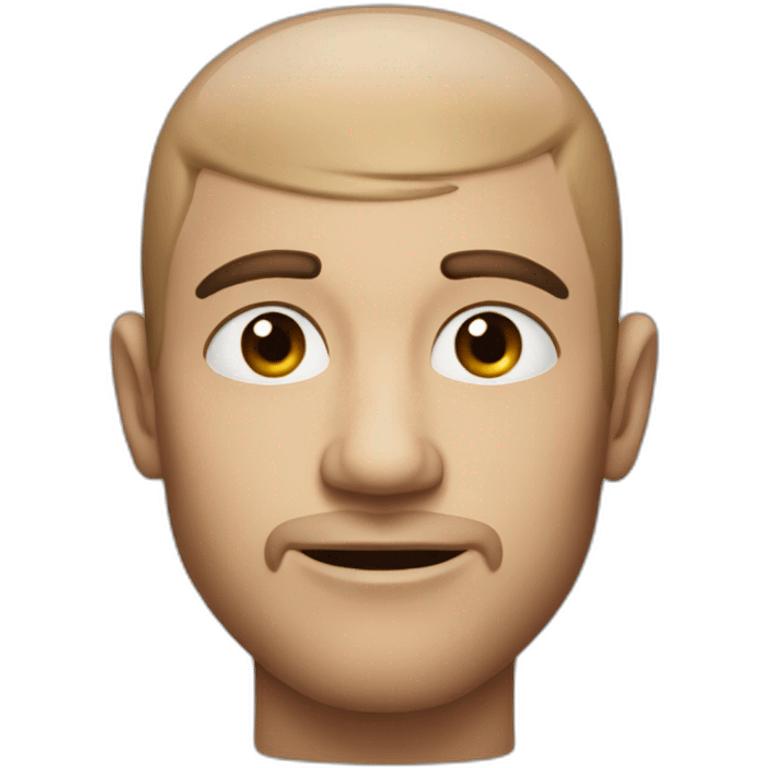 Man with well defined jawline and sucked in cheeks emoji