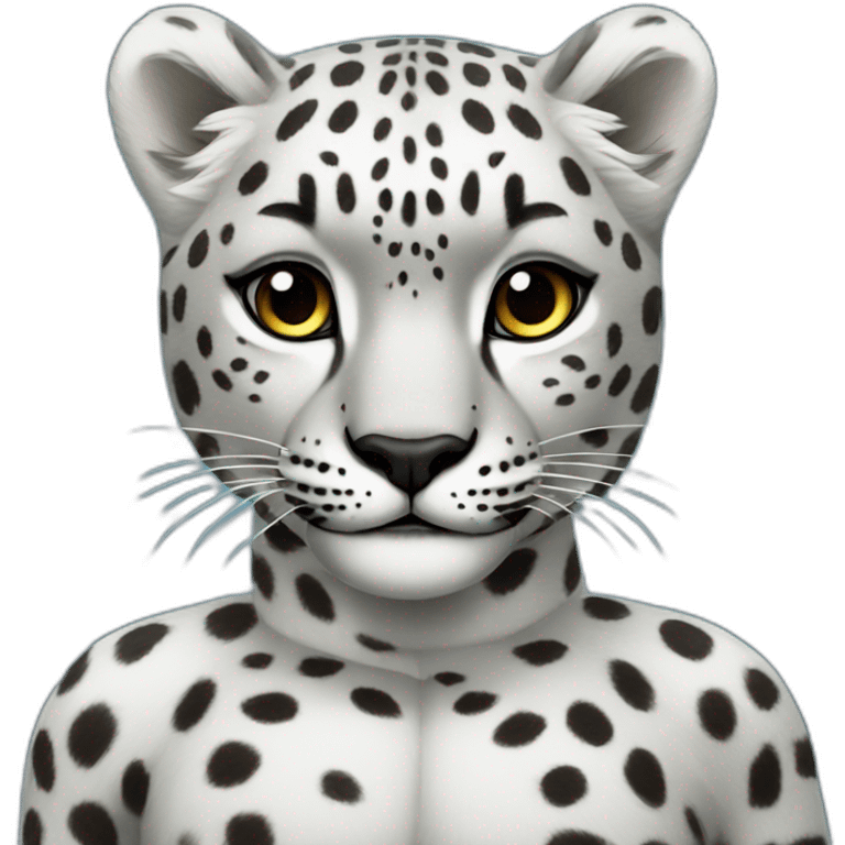 snow leopard and swimmer emoji