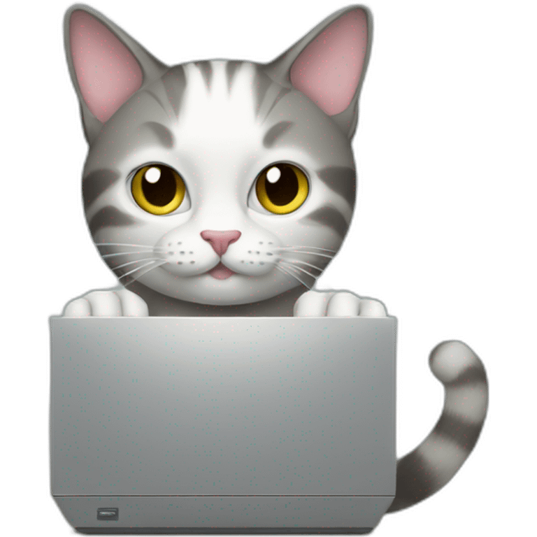 cat hold a computer emoji