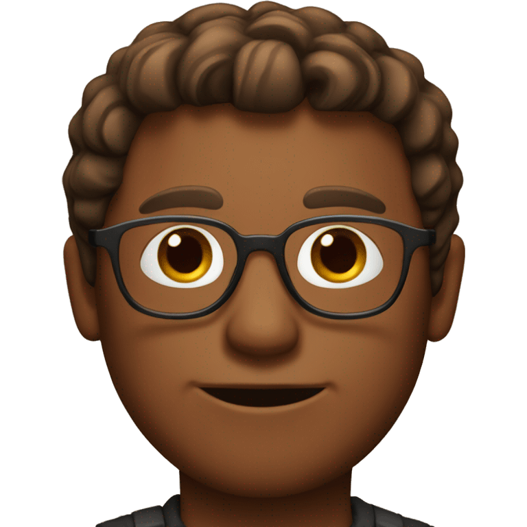 a copper-skinned man in glasses emoji