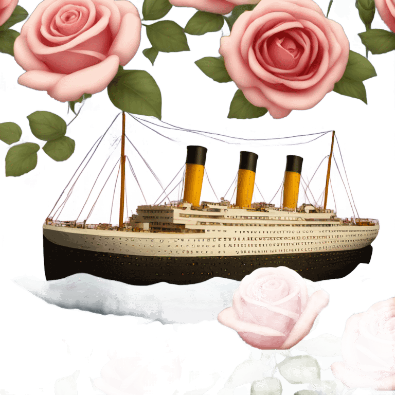 Titanic boat with roses emoji