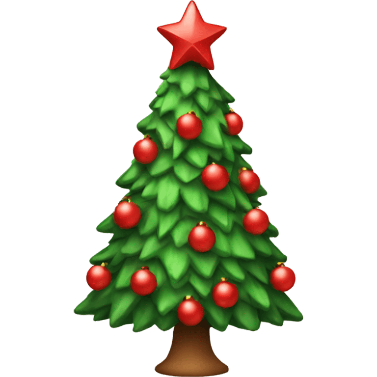 Red decorated Christmas tree emoji