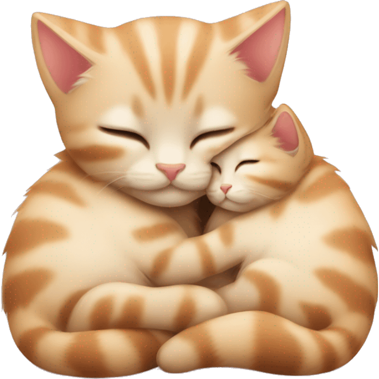 small kittens snuggeling in love emoji