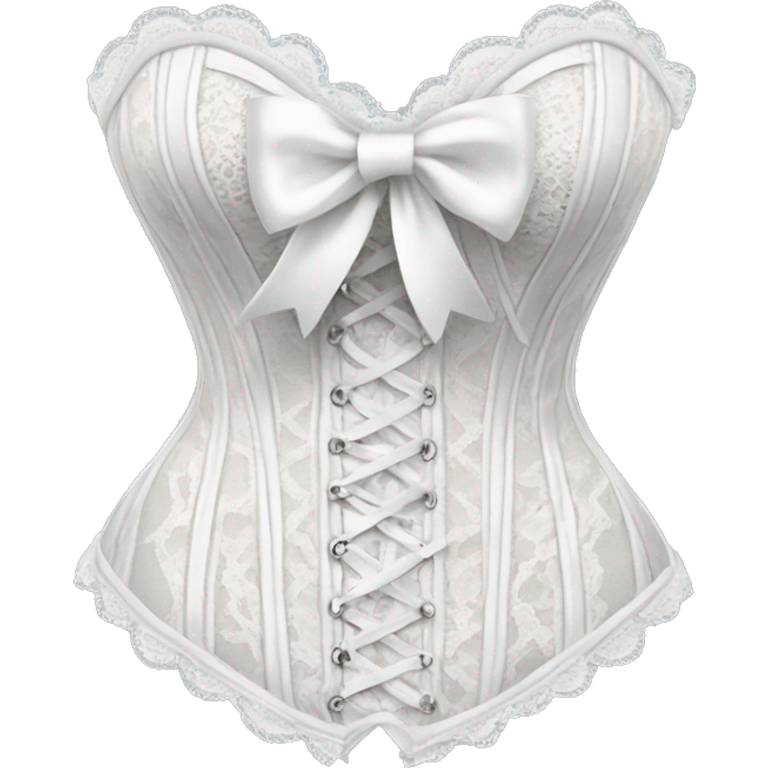 White lace corset with bow emoji