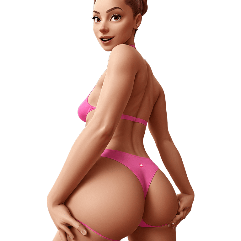 confident girl in pink underwear emoji