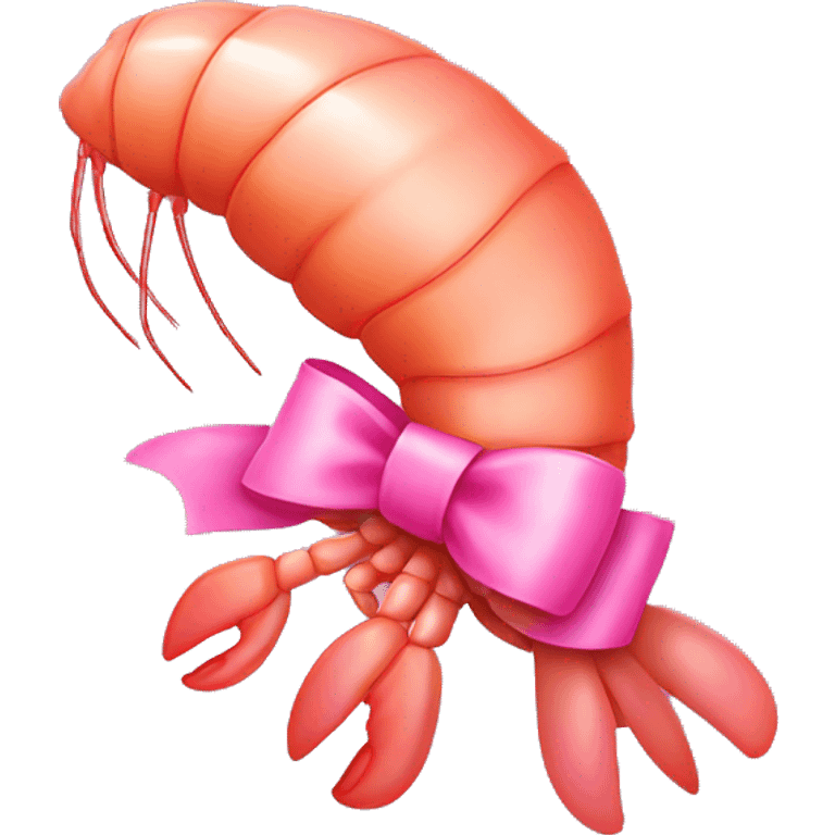 Shrimp with pink bow emoji