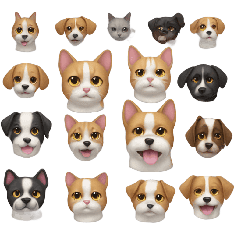 Cat and dog mixed emoji