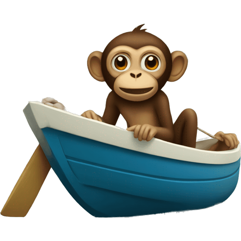 monkey in boat emoji