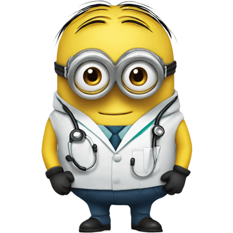 Minion from minions movie dressed as a doctor emoji