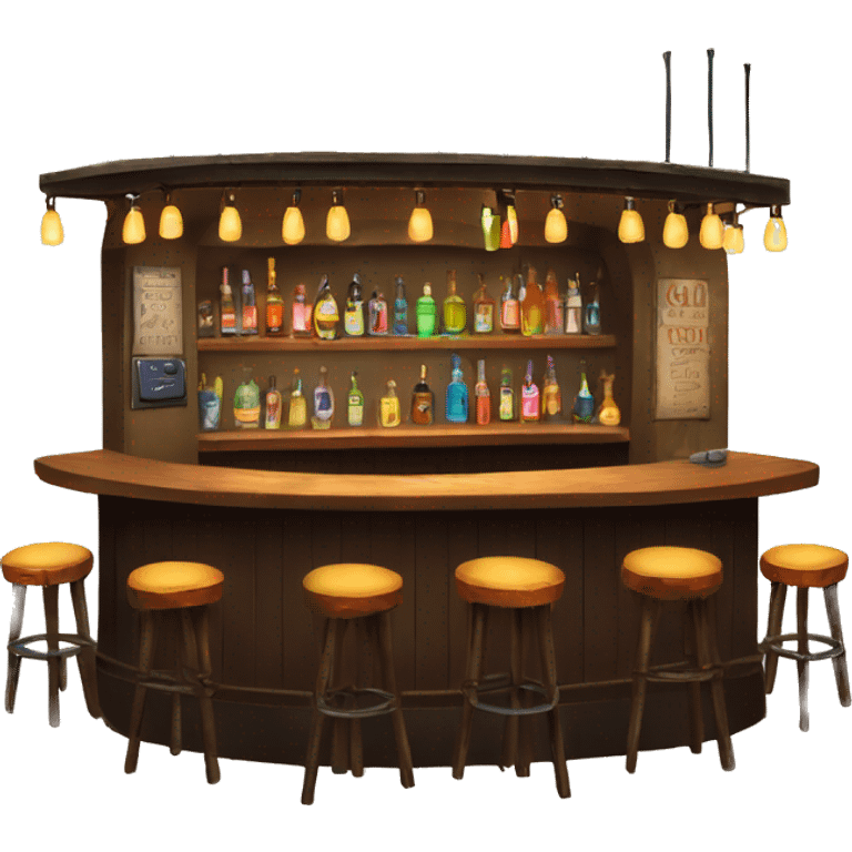 speakeasy bar with pretty hanging colorful lights and stools  emoji