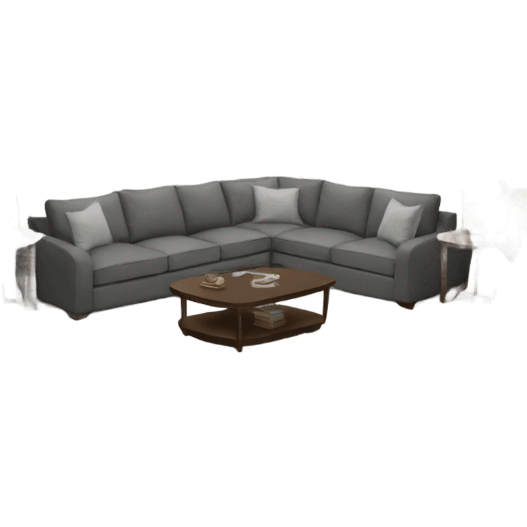 Living room sectional gray realistic  emoji