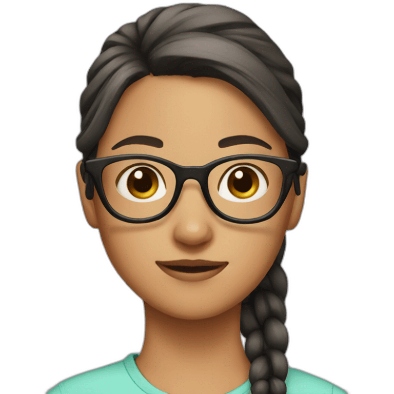 girl with ponytail with glasses emoji