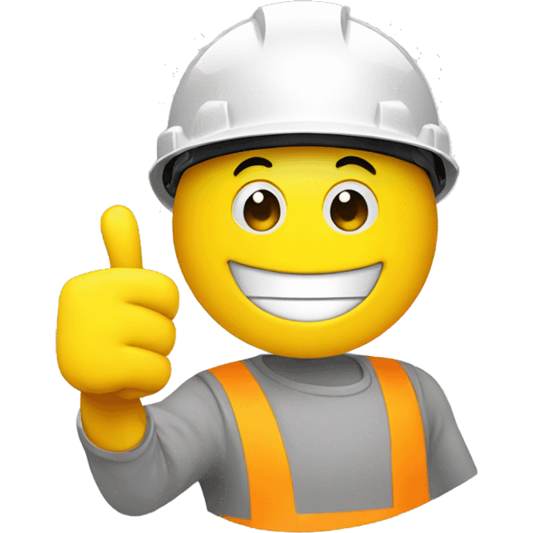 smiley in a construction helmet with thumbs up emoji