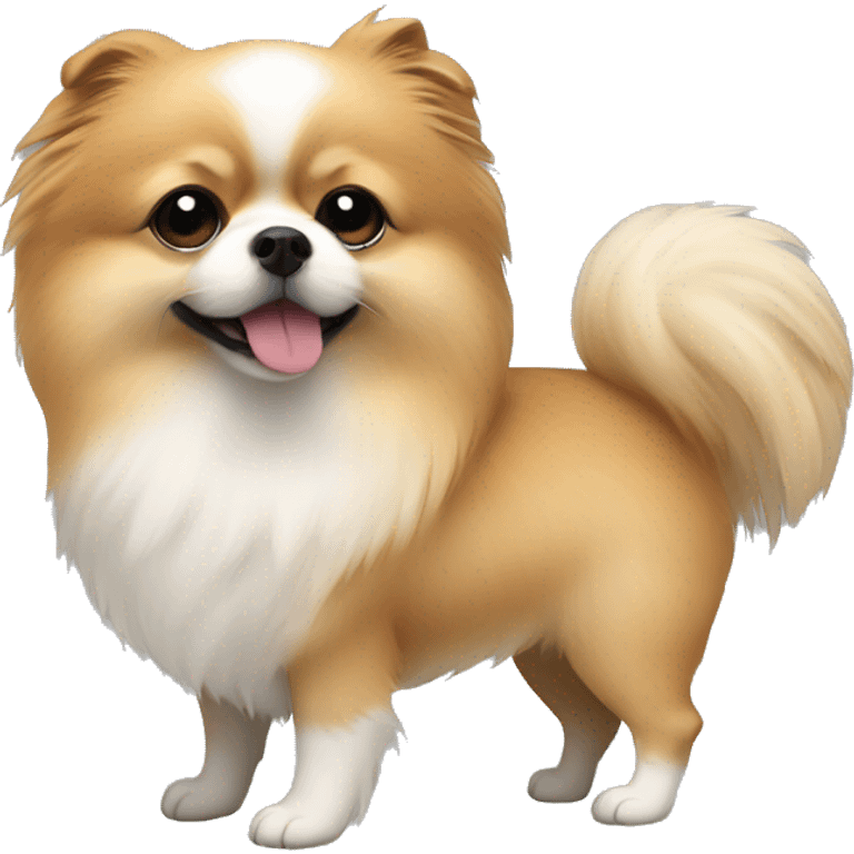 Pomeranian and Shi tzu cuddling  emoji