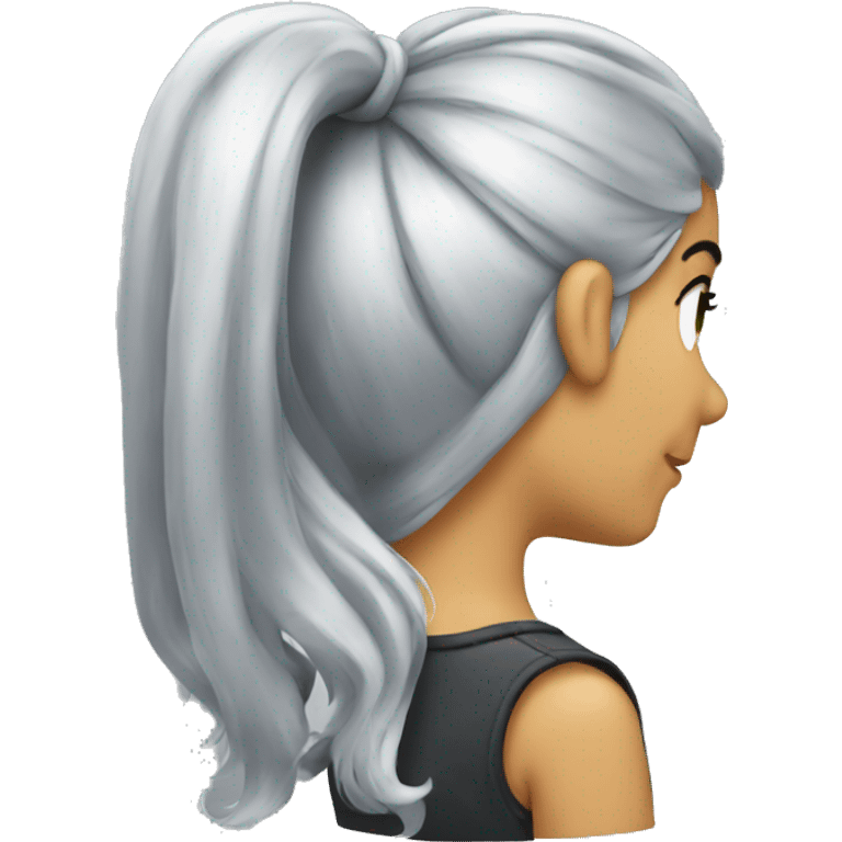 silver ponytail emoji