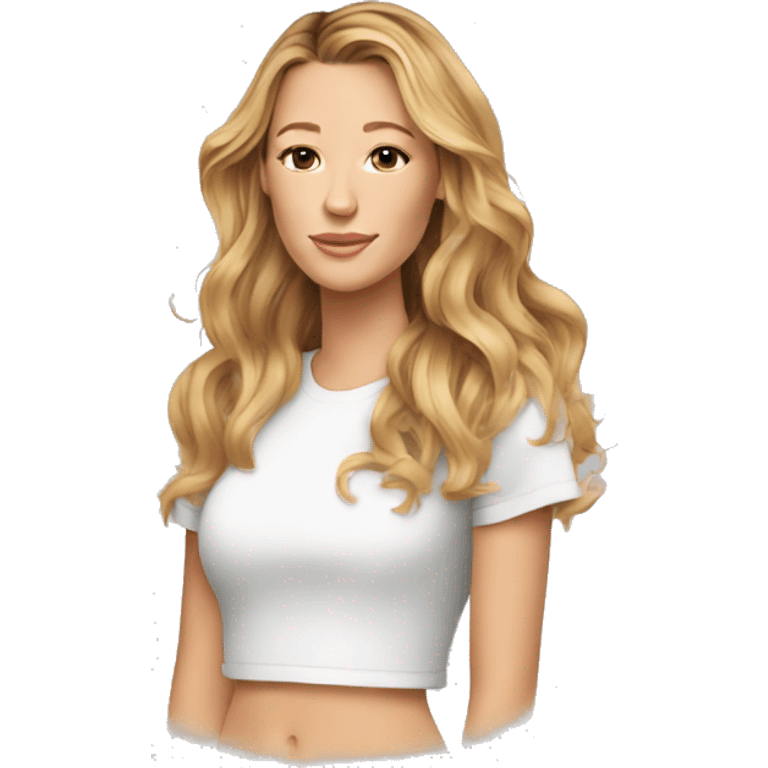 blake lively cartoon wearing tee emoji