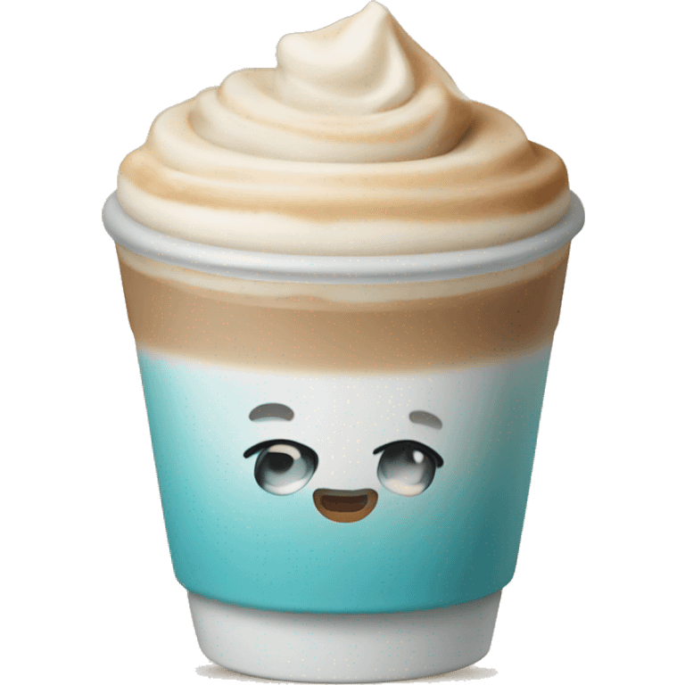 Cute ice latte emoji